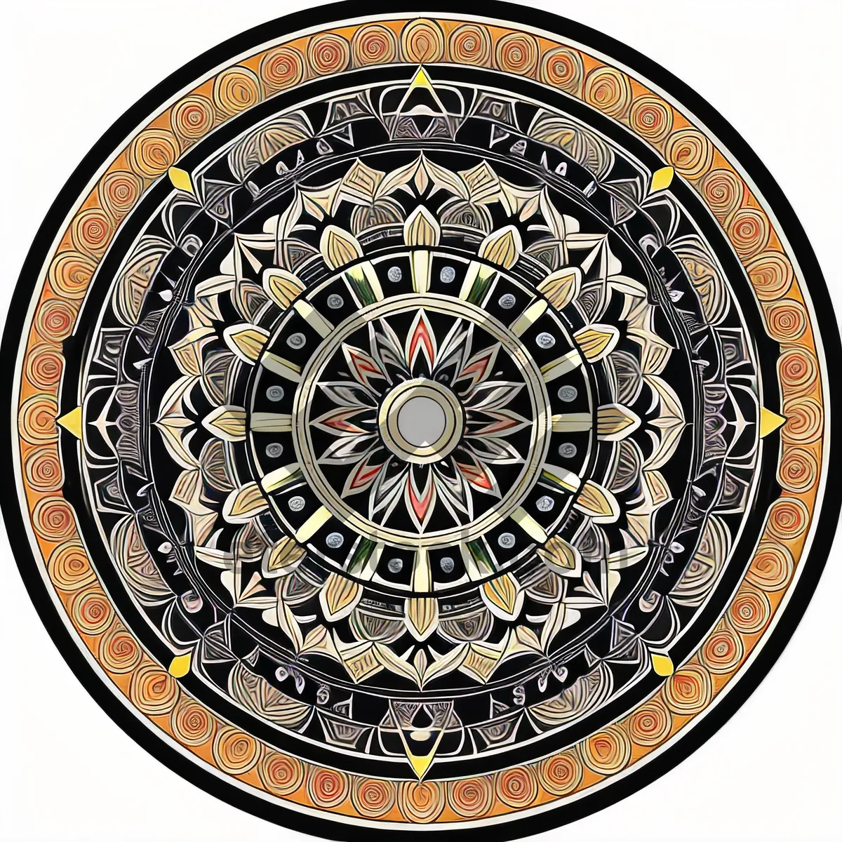 Picture of Intricate Arabesque Mosaic Circle: Elegant Artistic Decoration.