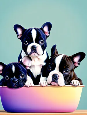 Adorable Bulldog Terrier Puppy with Wrinkles
