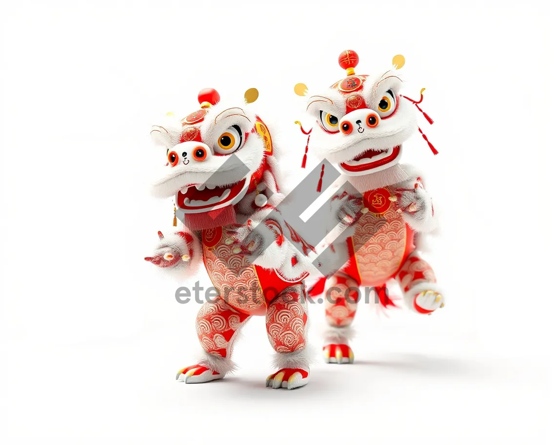 Picture of festive snowman decoration with gift cart in hand