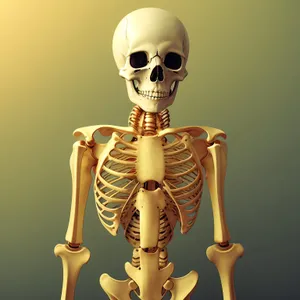 Conceptual 3D Skeleton Figure - Spine X-Ray