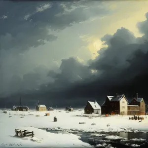 Winter Wonder Shipwreck on Scenic Snowy Coast