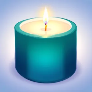 Illuminated Candle Icon in Wax - Symbol of Light & Flame