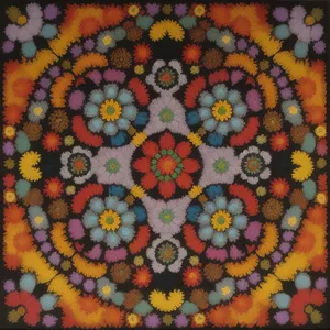 Vibrant Floral Doormat: Artistic Colorful Floor Cover.