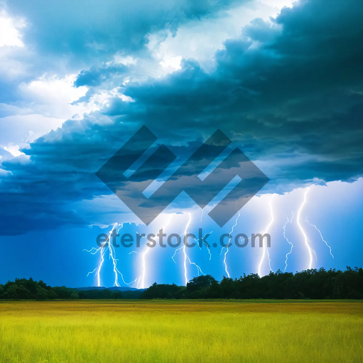 Picture of Vast Rural Landscape with Clear Blue Sky