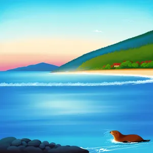 Golden Sunset Over Tranquil Beach