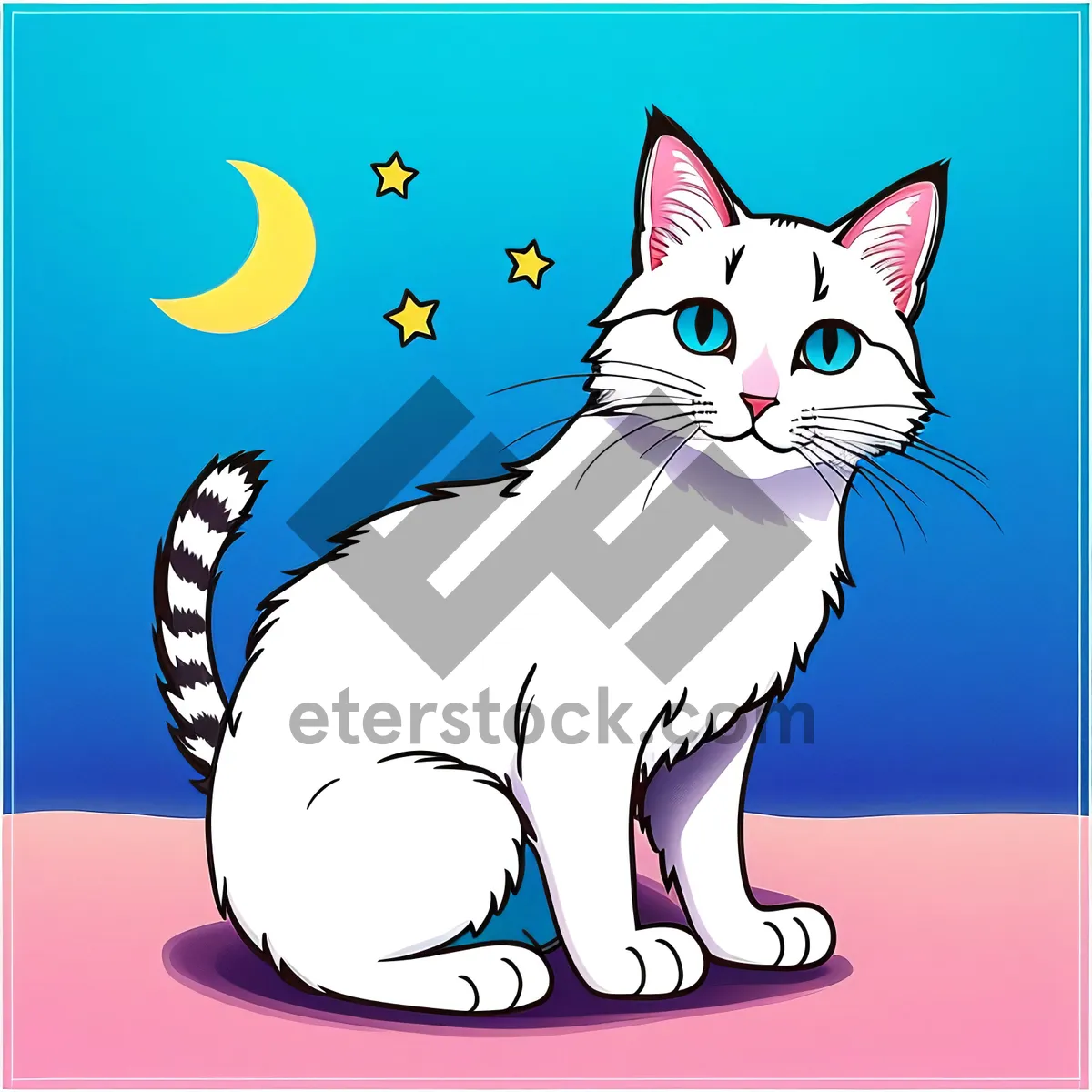 Picture of Adorable Cartoon Kitty Clip Art