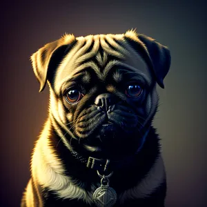 Cute Pug Puppy - Purebred Pet with Wrinkles