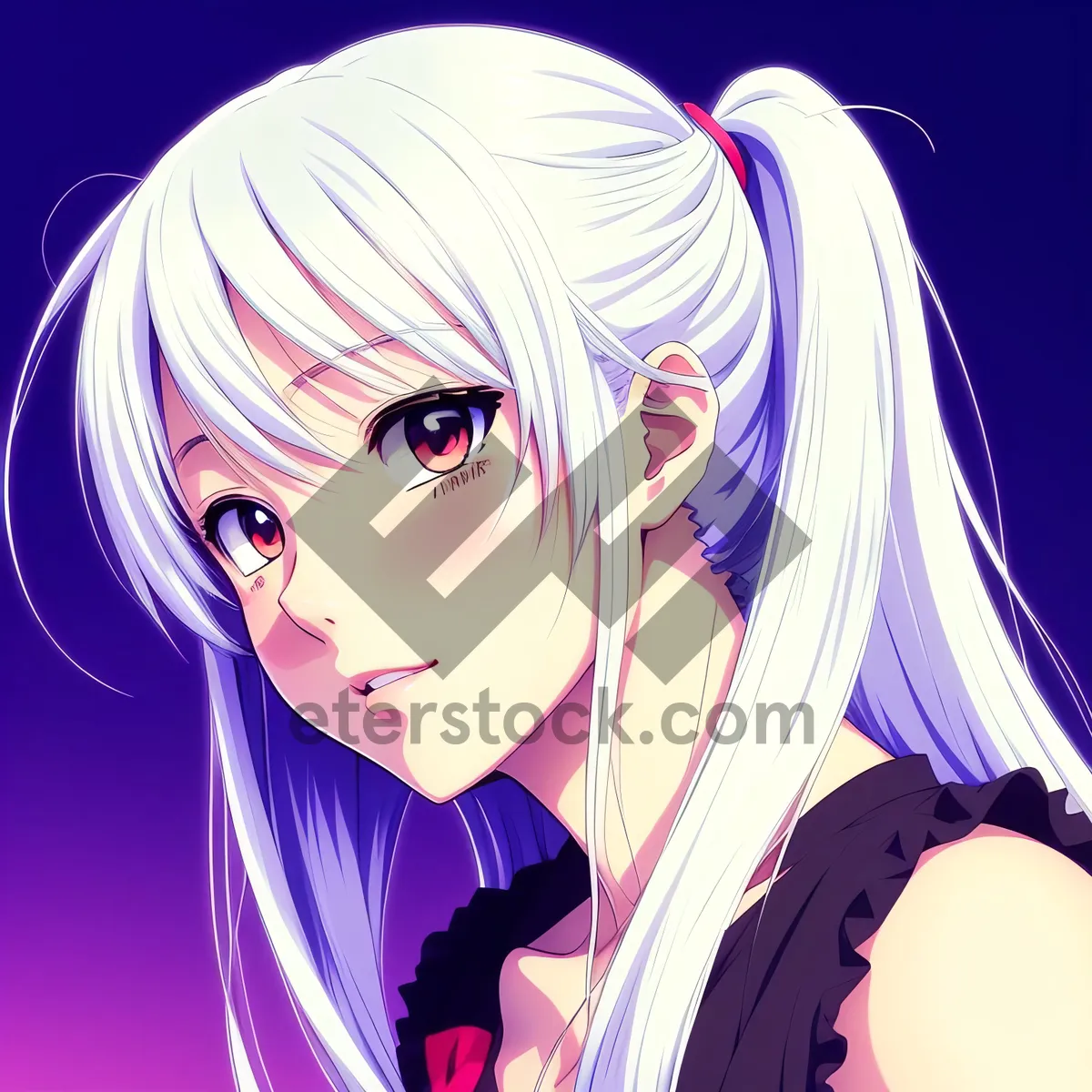 Picture of Sultry Moonlit Lady with Captivating Hairstyle