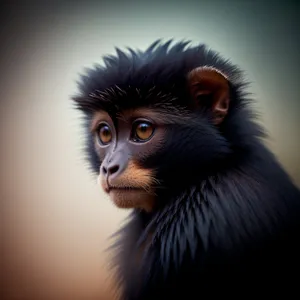 Adorable Primate Portrait: Wild Monkey's Captivating Eyes