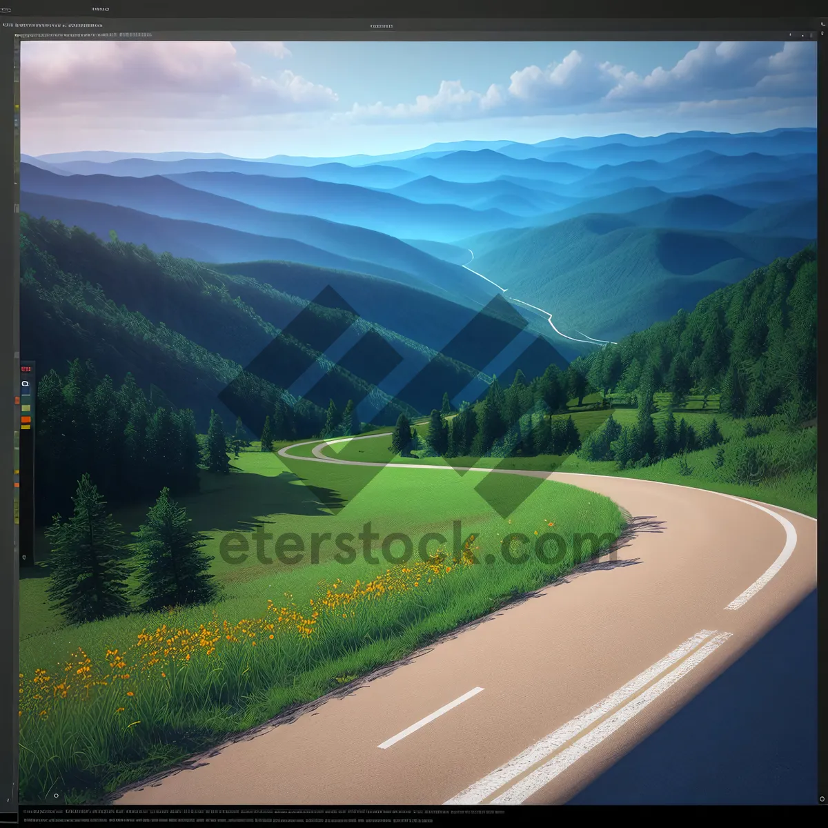 Picture of Serene Countryside Horizon with Lush Green Fields
