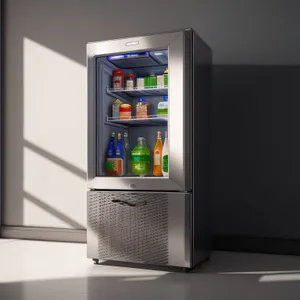 Modern Home Interior with Cooling System and Vending Machine