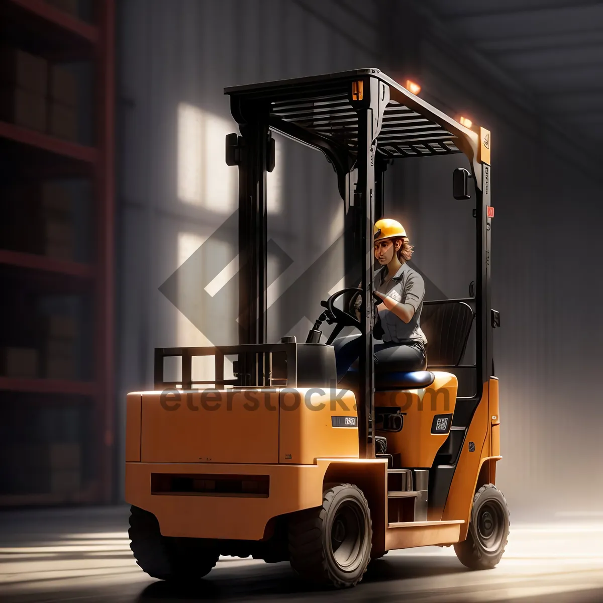 Picture of Industrial Heavy Duty Forklift Truck in Warehouse