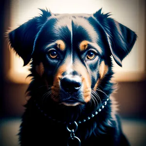 Adorable Border Collie Puppy on Leash