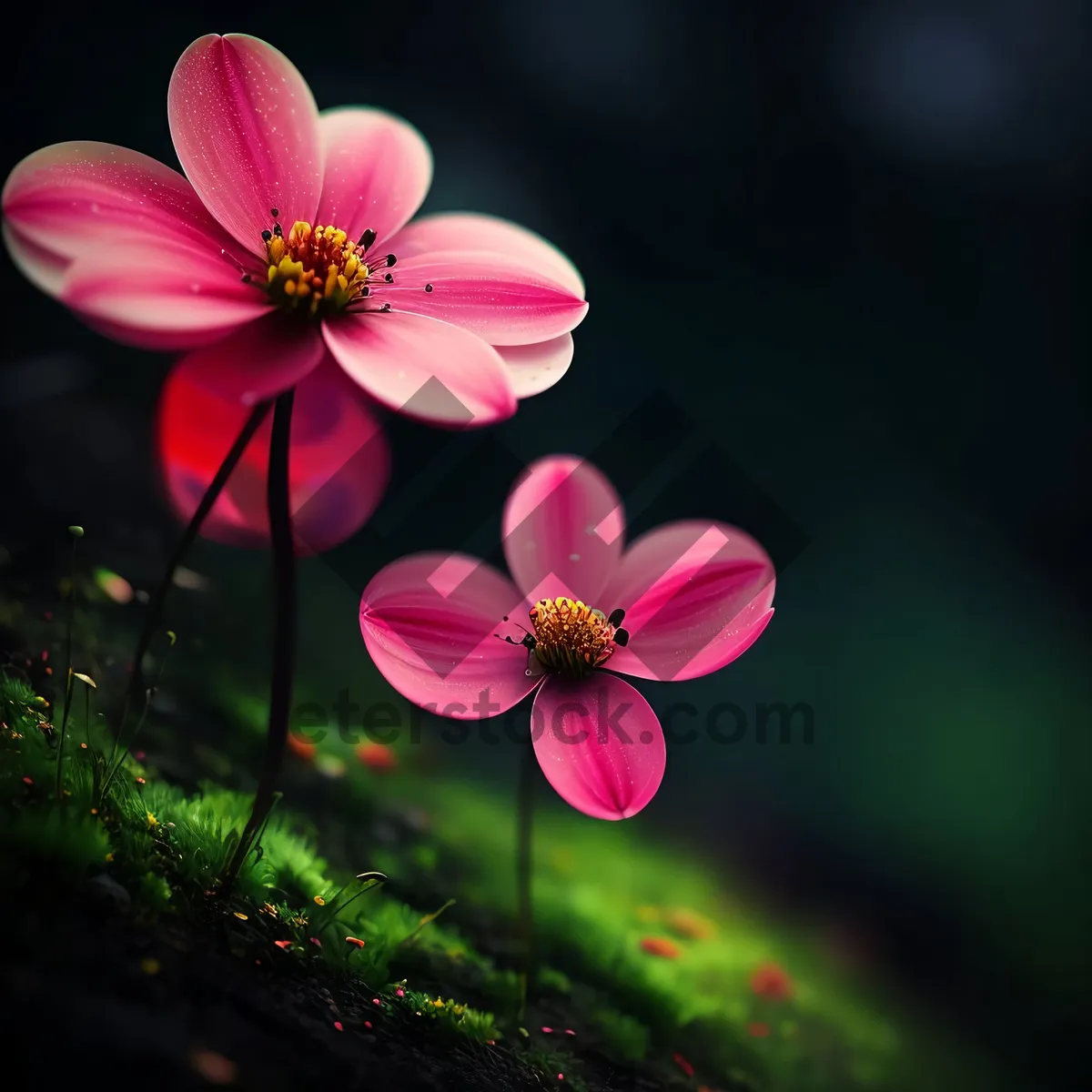 Picture of Vibrant Pink Geranium Blossom in Garden