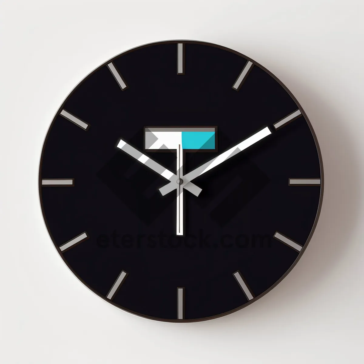 Picture of Analog Clock with Black Round Dial and Minute Hand