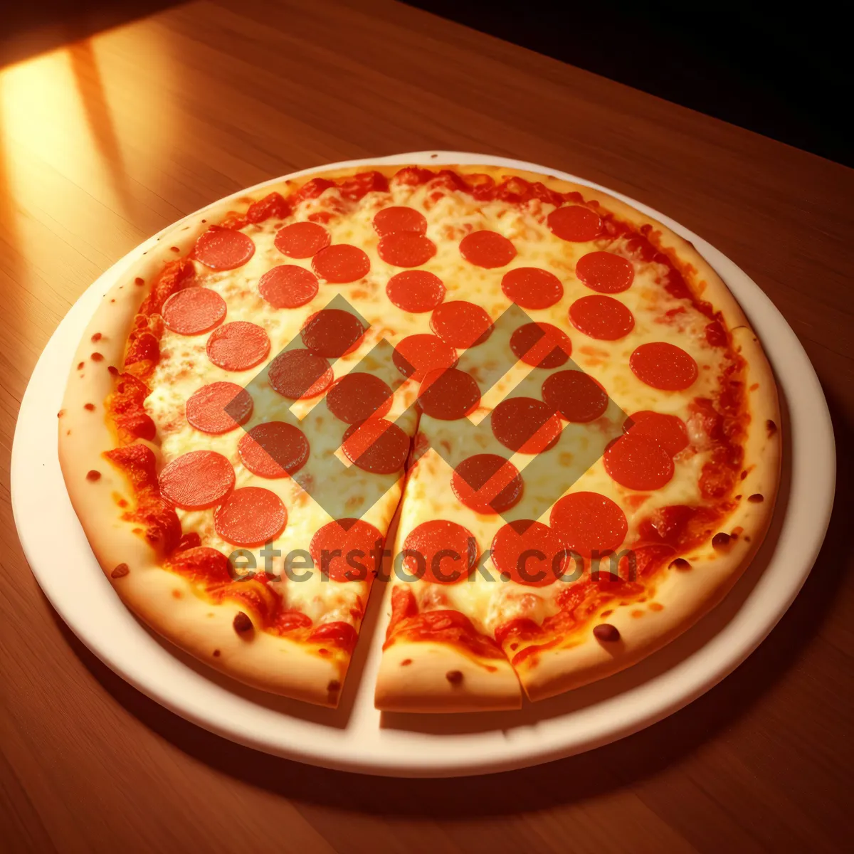 Picture of Delicious Pizza Pie with Fresh Toppings