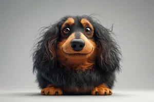 Cute brown miniature purebred puppy in studio portrait