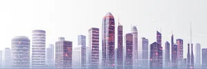 Modern Glass Corporate Tower in Urban Financial District