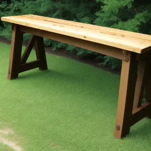 Wooden Furniture Table with Empty Grass-Footstool Chair