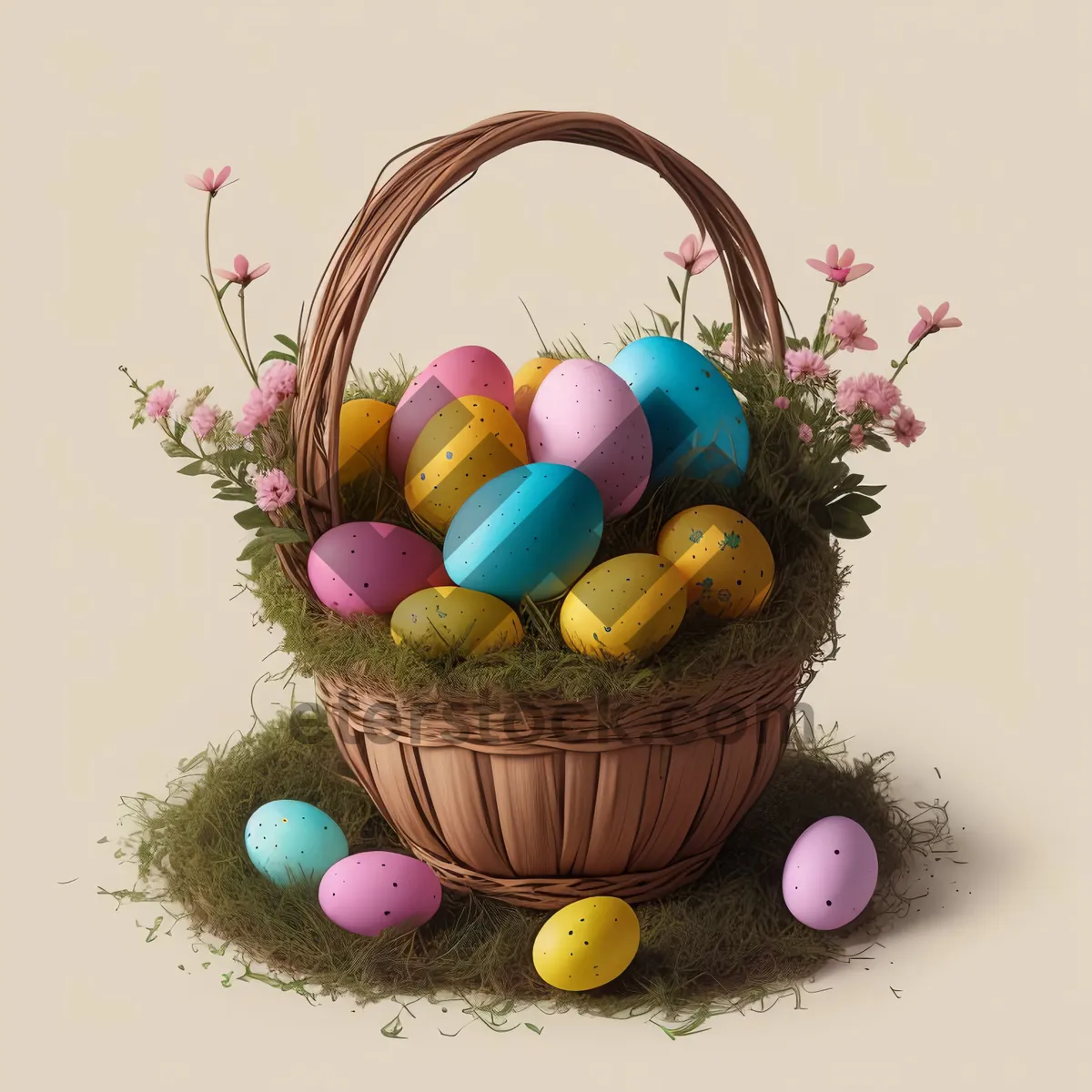 Picture of Festive Easter Egg Basket Decoration