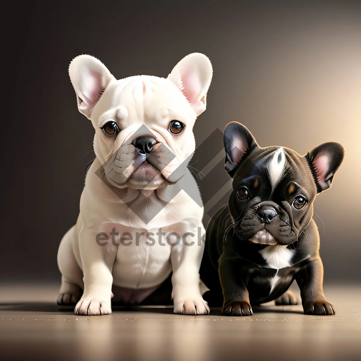 Picture of Adorable Bulldog Puppy with Wrinkled Expressive Face