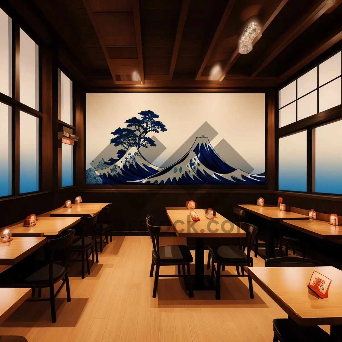 Picture of Modern Luxury Interior Design with Wood Furniture Home Accessories