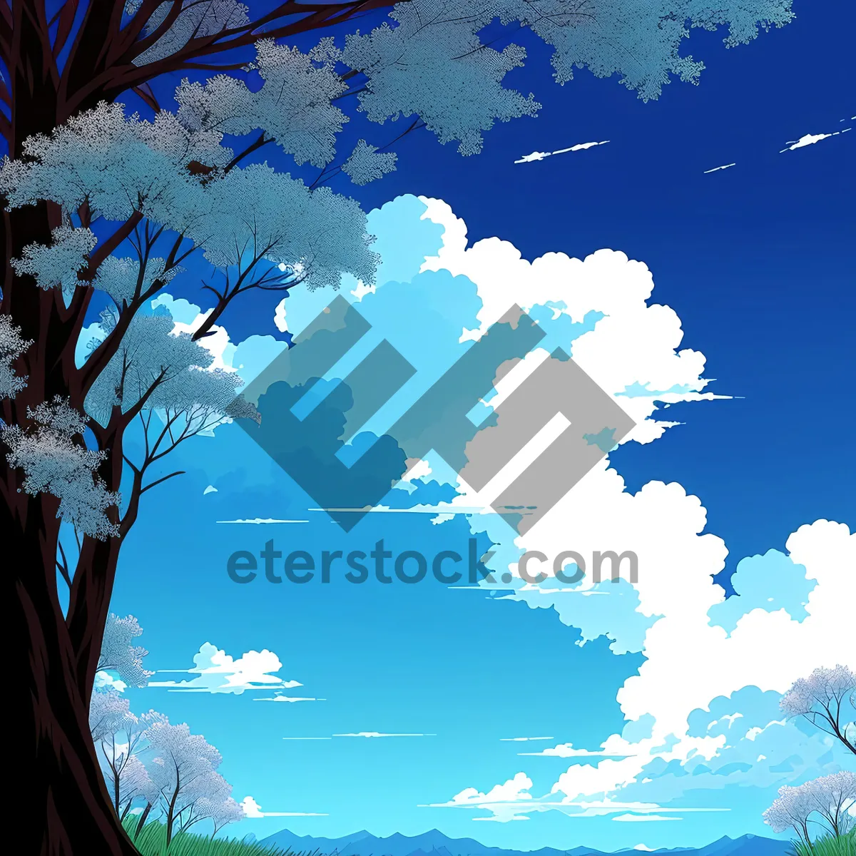 Picture of Vibrant Sky and Tree in Seasonal Atmosphere