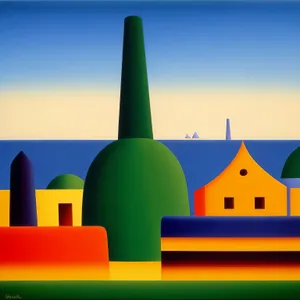 Pyramid icon design for resort area symbol.