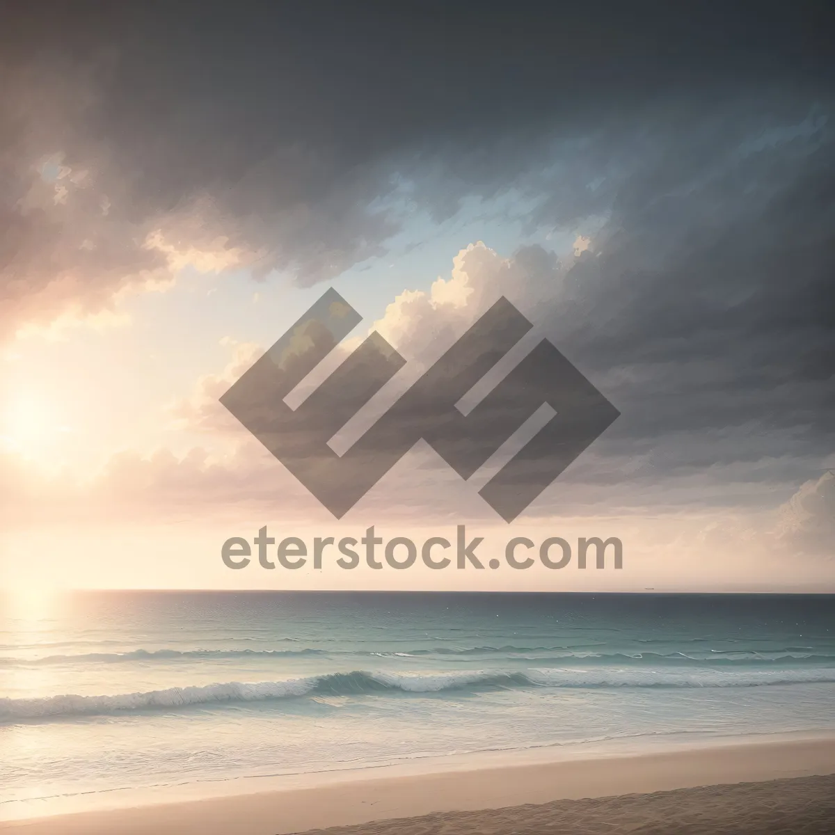 Picture of Sunset Waves on Tropical Beach