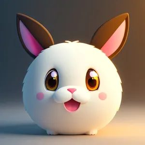Cute Cartoon Bunny and Piggy Bank