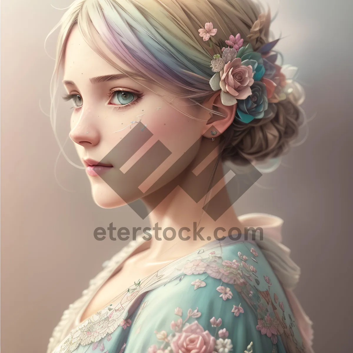Picture of Blonde Bombshell with Flawless Skin and Captivating Eyes