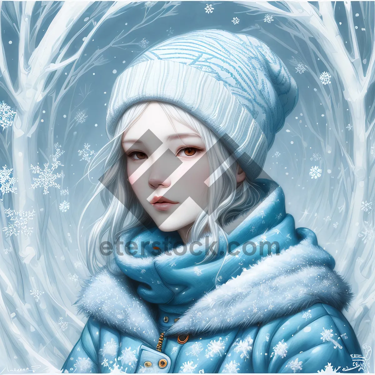 Picture of Joyful Winter Celebration - Smiling Lady in Pretty Hat