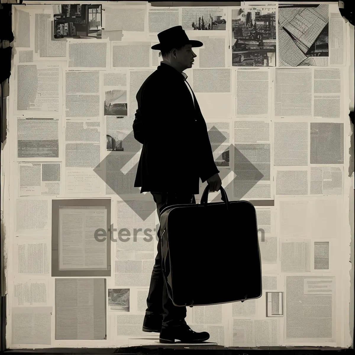 Picture of Corporate Executive in Office with Briefcase - Professional Businessman.