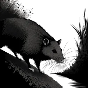 Fluffy Gray Pet Rat with Quill