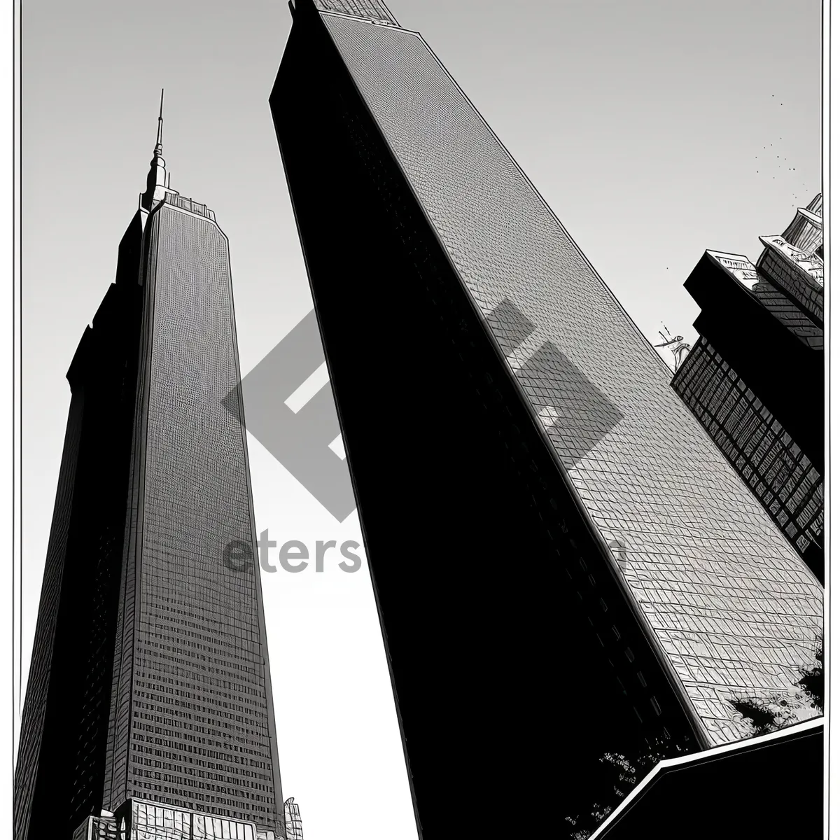 Picture of Modern Glass Tower in Urban Skyline