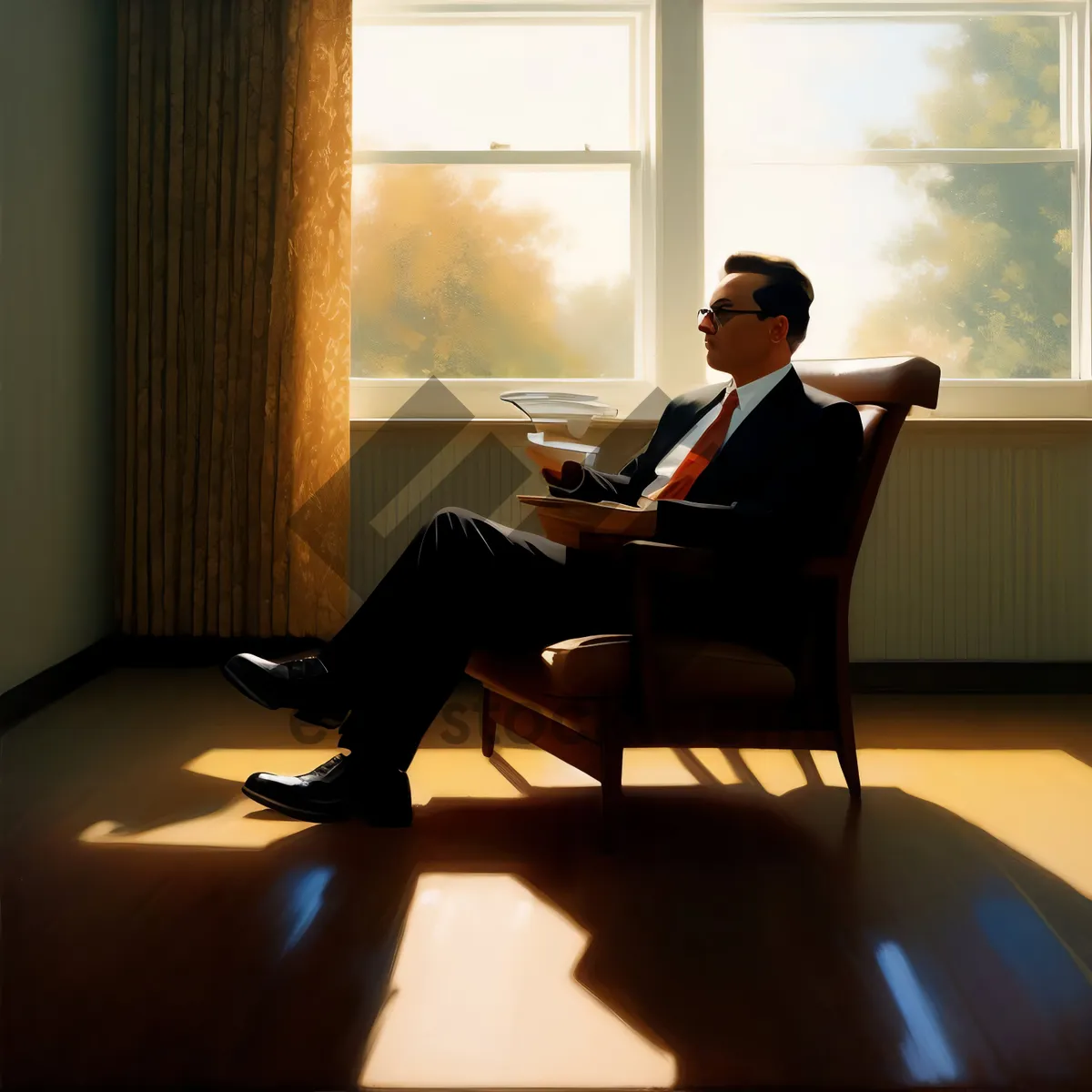 Picture of Professional team having successful corporate meeting at office desk.