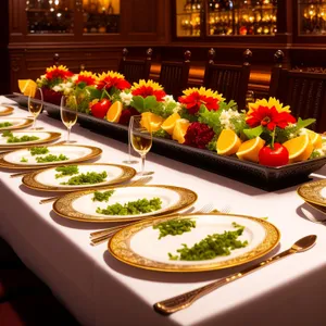 Sumptuous Banquet Spread with Gourmet Delicacies