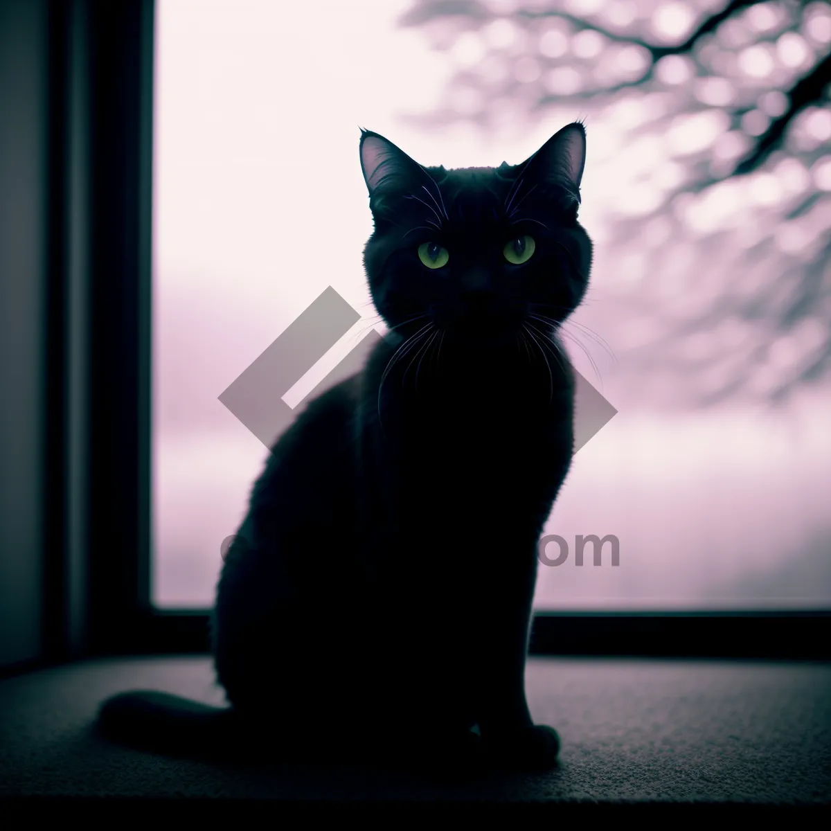 Picture of Curious Kitty on Window Sill