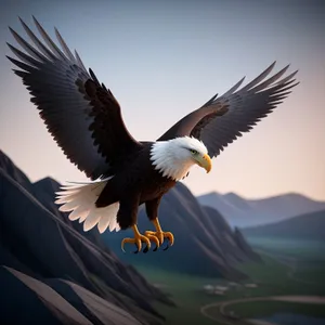 Majestic Bald Eagle soaring through the skies.