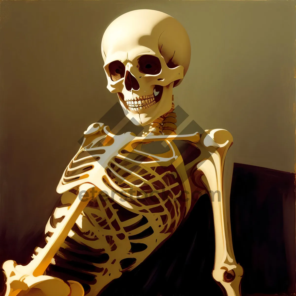 Picture of Ghastly Brass Skull Sculpture: Terrifying Skeleton Mask