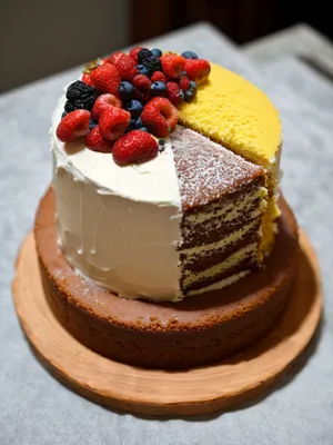 Delicious Berry Cake with Fresh Cream and Strawberries