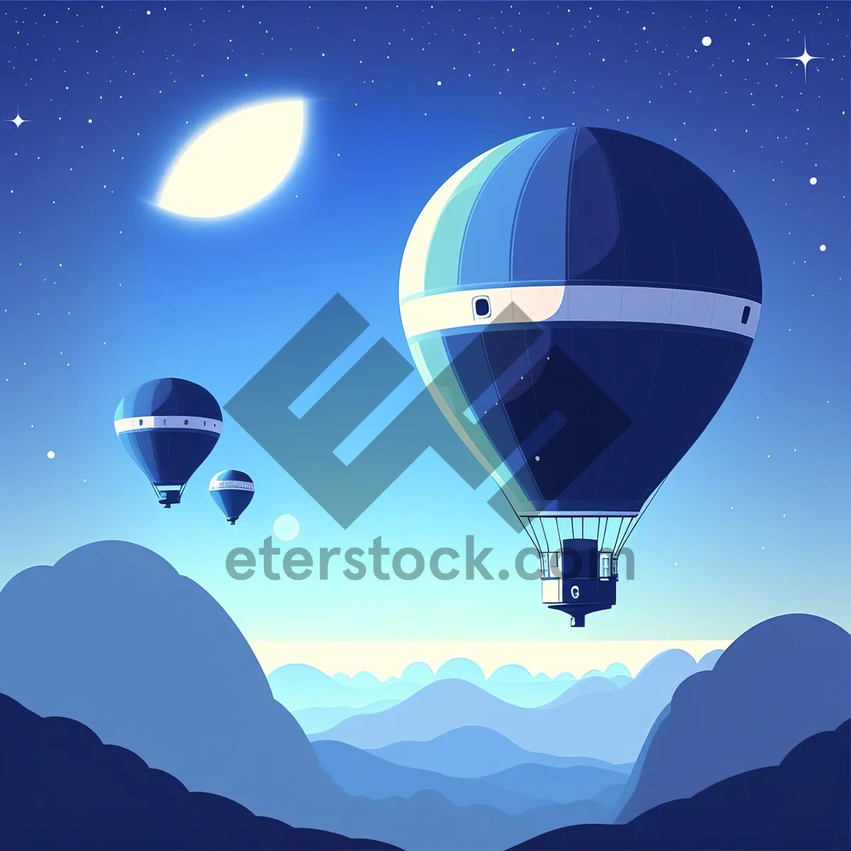 Picture of Colorful Hot Air Balloon Soaring in the Sky