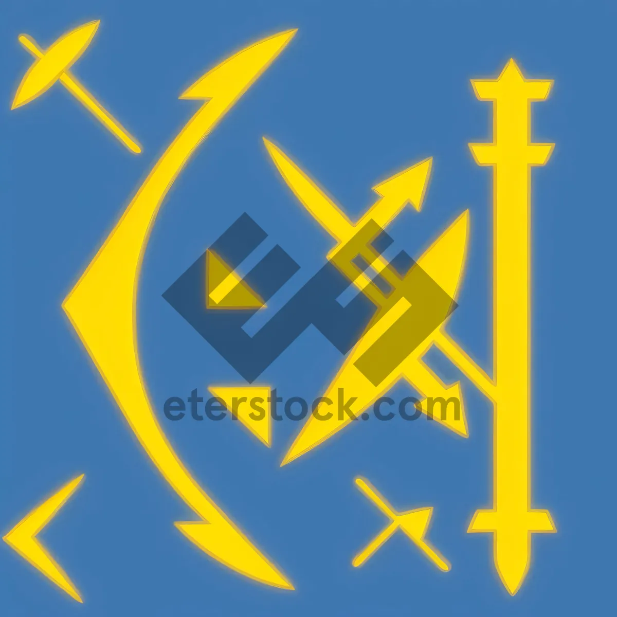 Picture of Yellow Lightning Button Icon Design