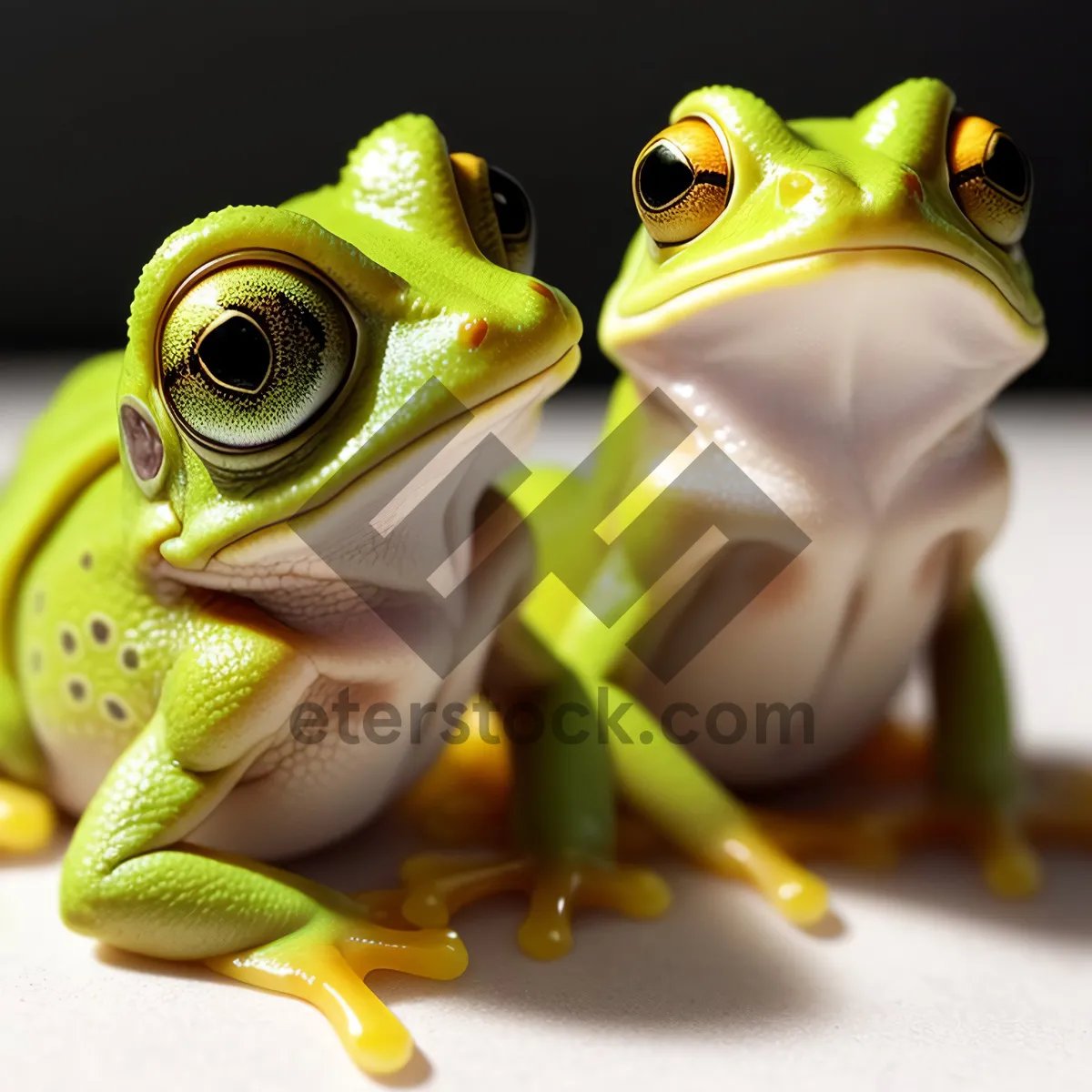 Picture of Bulging-eyed Tree Frog Peeking Out in the Wild