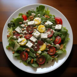 Fresh Vegetable Salad with Gourmet Meat and Sauce