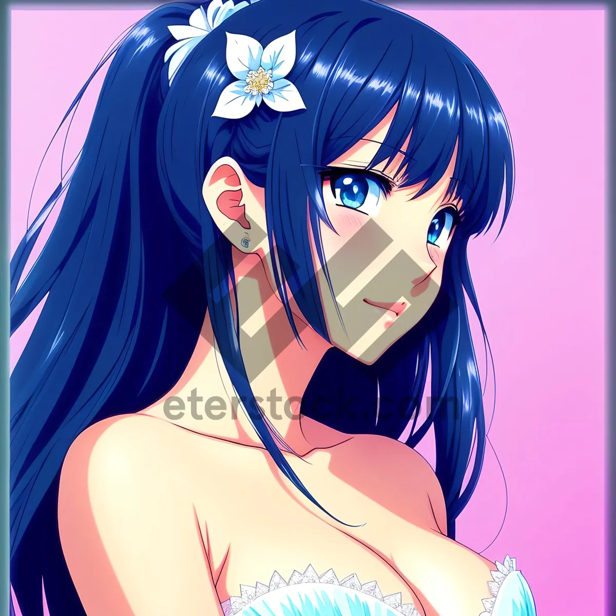 Picture of Mystery in the Moonlight: A Seductive Cartoon Character