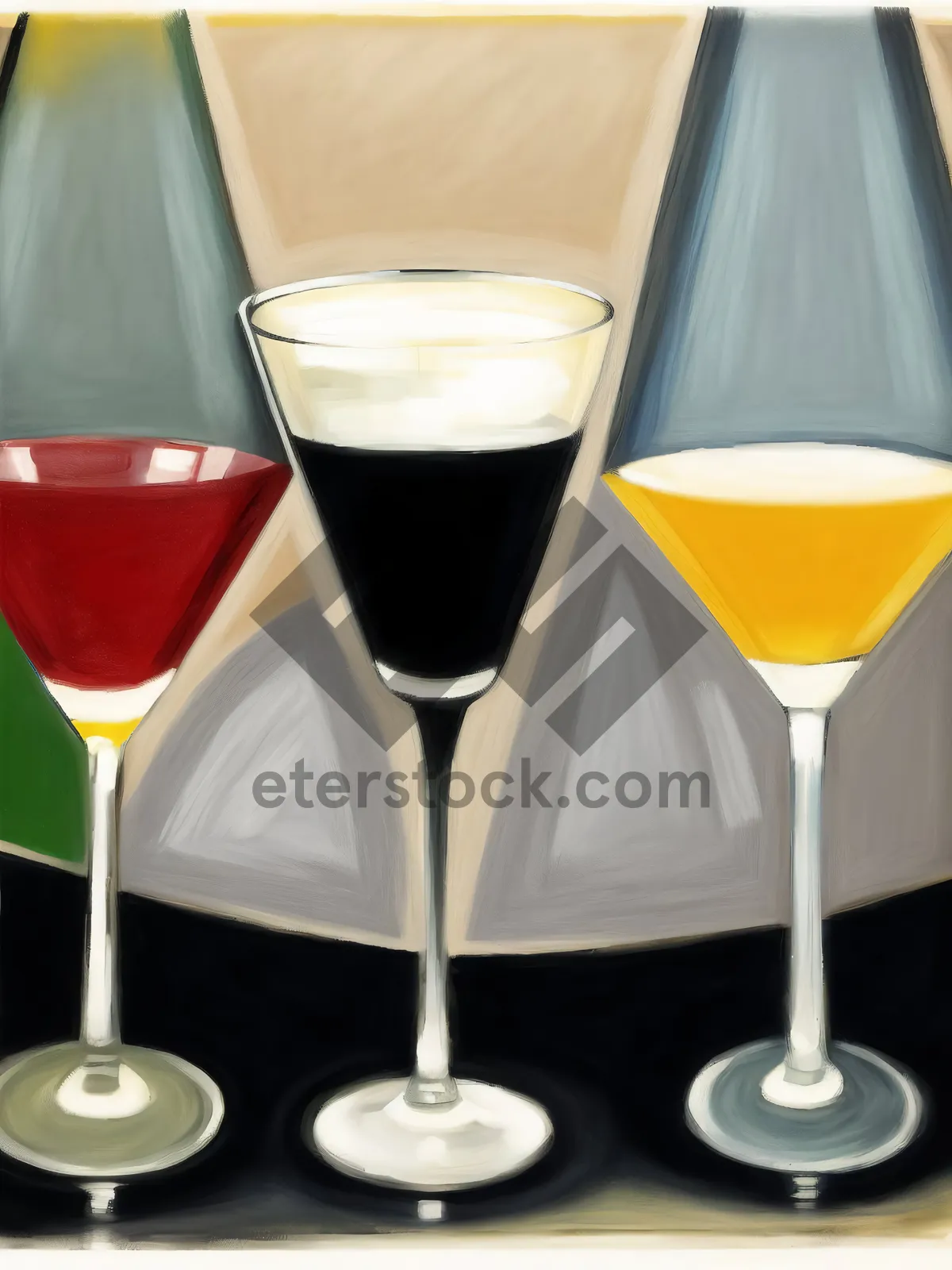 Picture of Vibrant Celebration: Champagne Toast in Crystal Wineglass