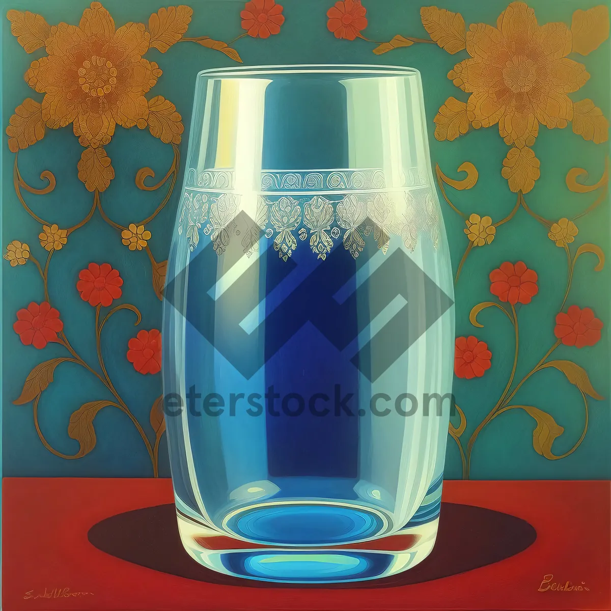 Picture of Refreshing Drink in Golden Glass Vase