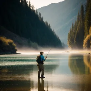 Serene Sunset Reflection on Lakeside