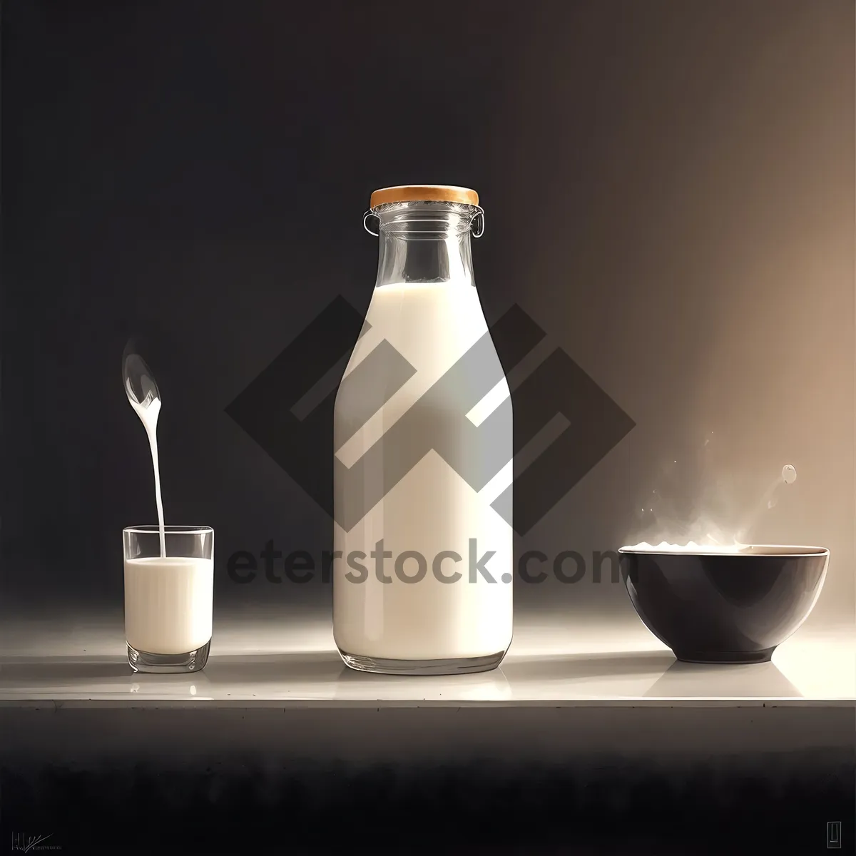 Picture of Milk Bottle – Healthy Dairy Drink for Spa Care and Aromatherapy